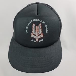 Vtg Hostage Rescue Team BRPD Puffy Trucker Snapback Adult Hat Cap